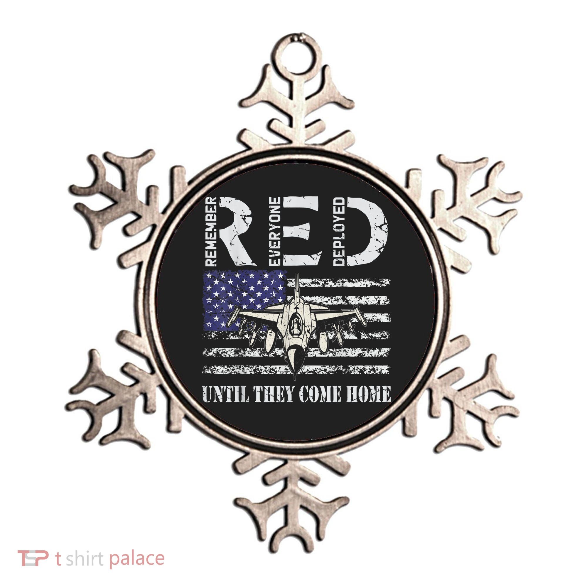 RED Friday Military S Air Force USAF US Flag Veteran Ornament