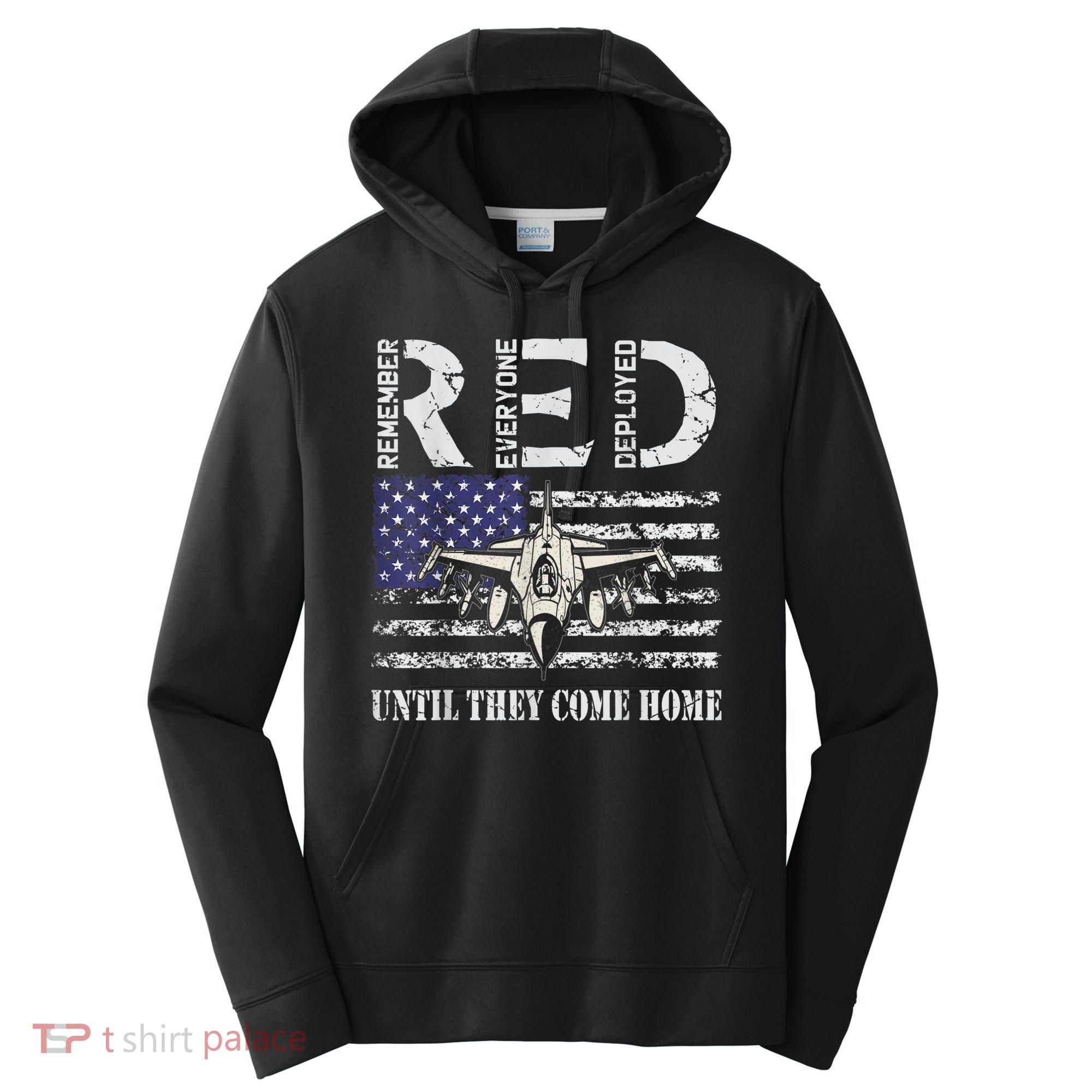 RED Friday Military S Air Force USAF US Flag Veteran Performance Fleece Hoodie