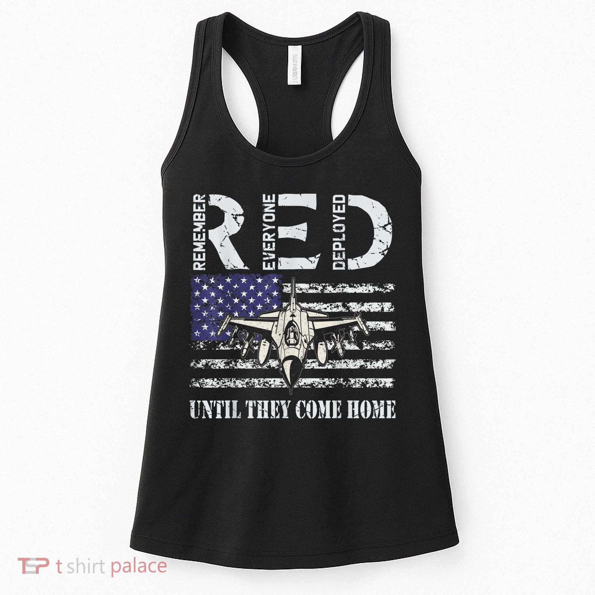 RED Friday Military S Air Force USAF US Flag Veteran Women's Tank Top
