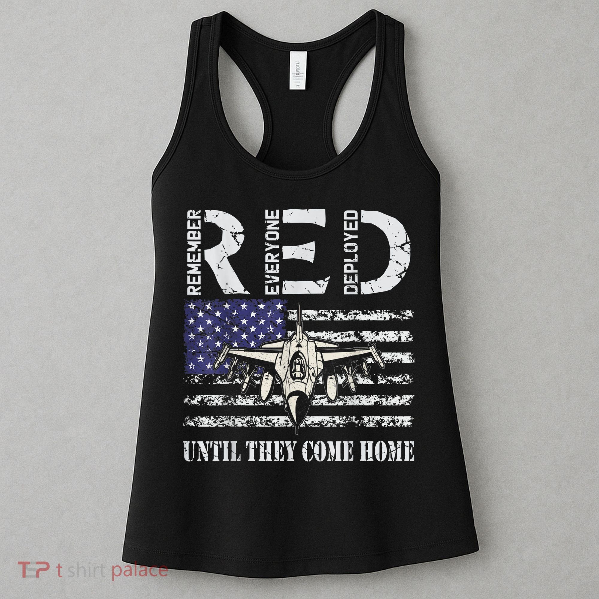 RED Friday Military S Air Force USAF US Flag Veteran Women's Tank Top