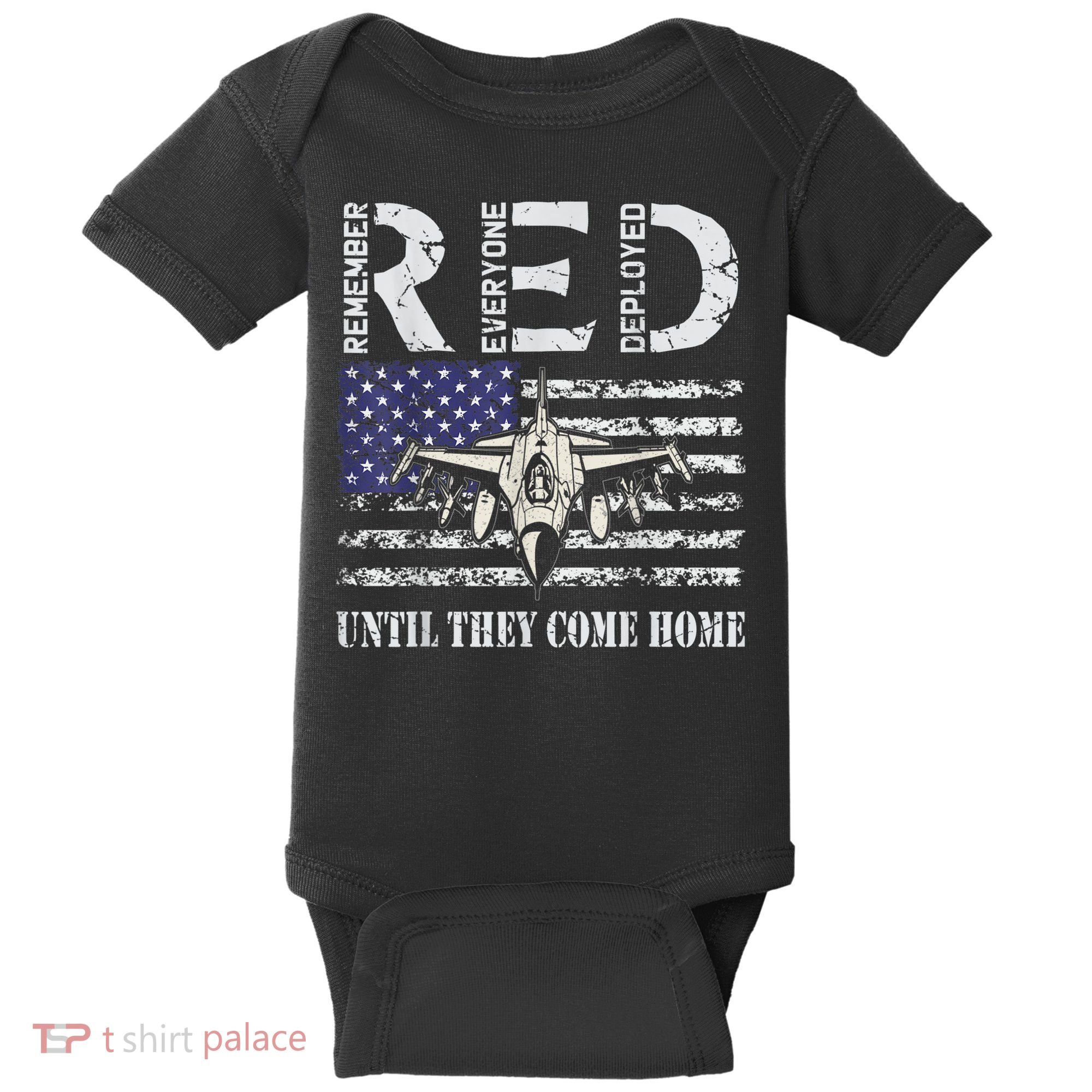 RED Friday Military S Air Force USAF US Flag Veteran Baby Bodysuit