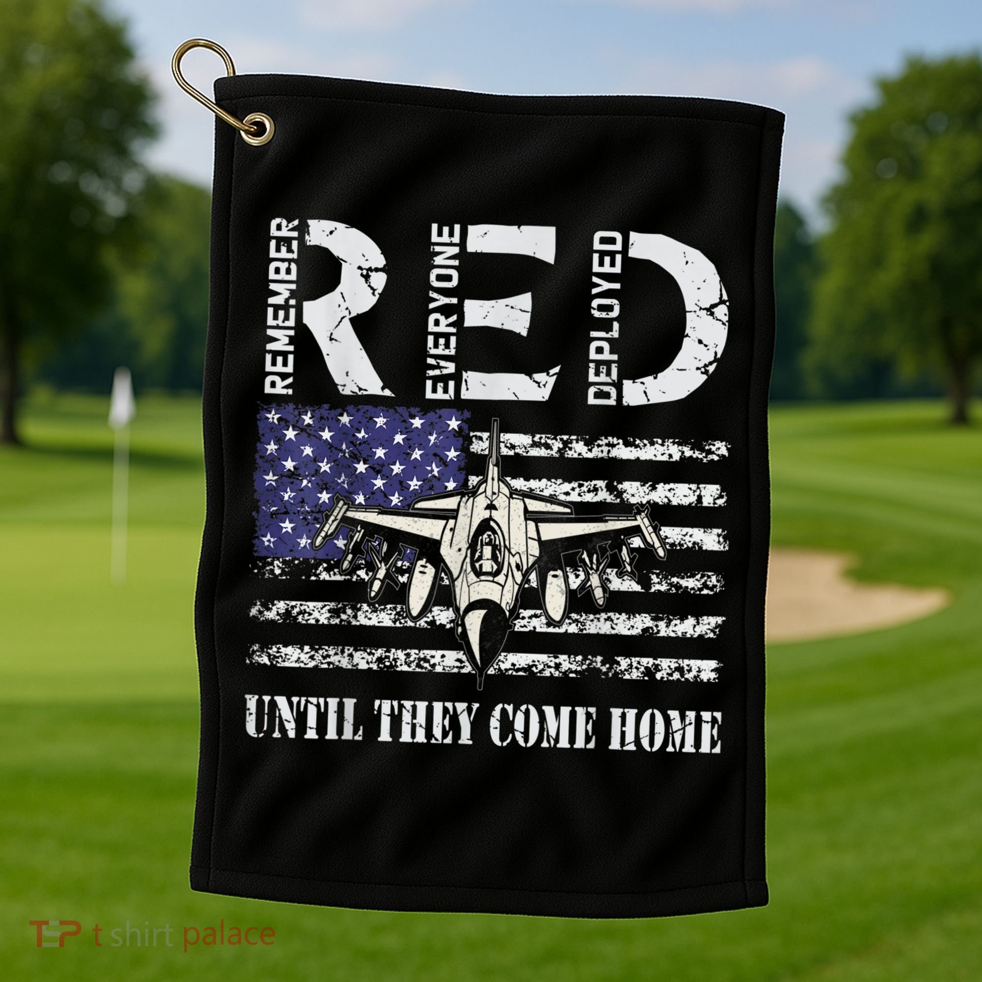 RED Friday Military S Air Force USAF US Flag Veteran Golf Towel