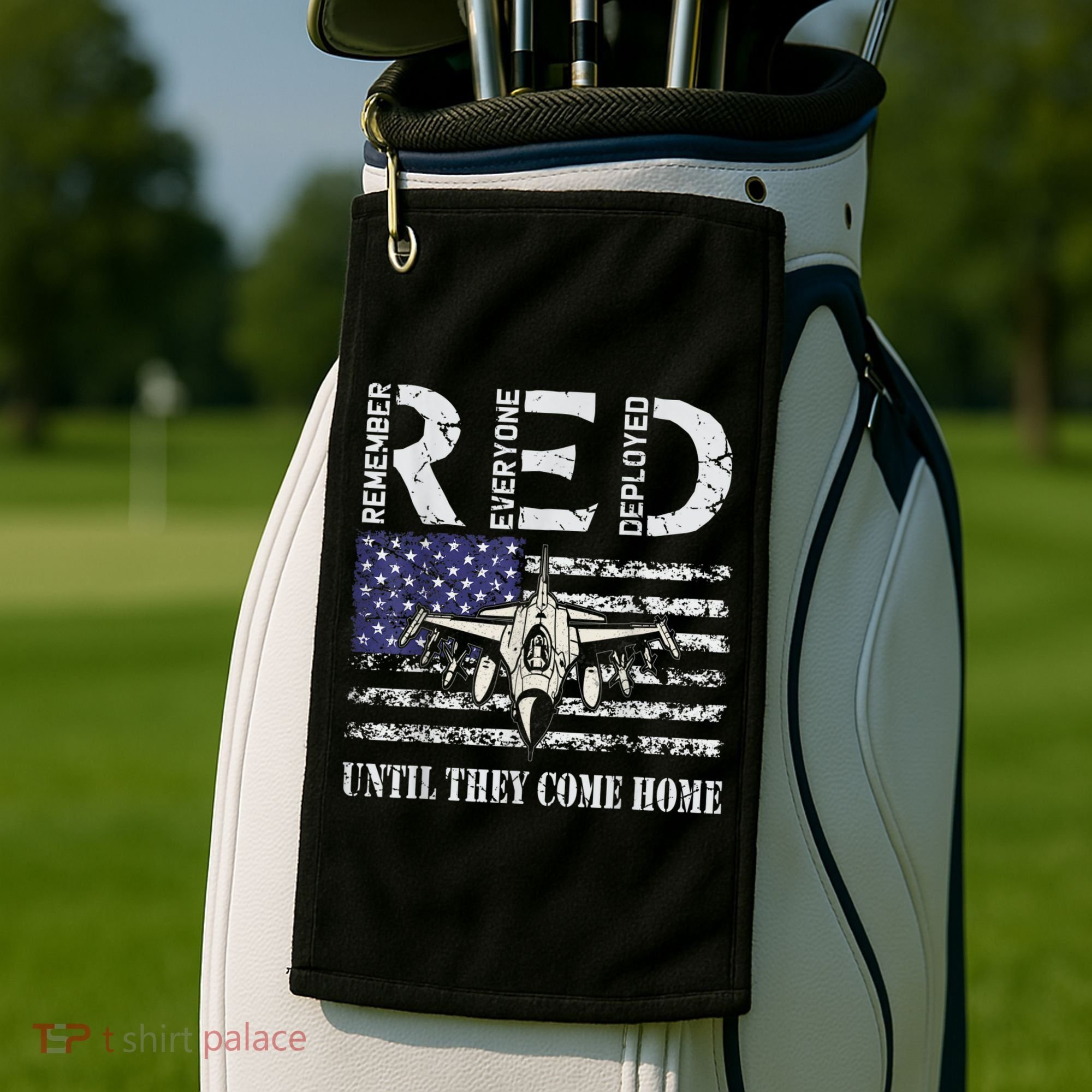 RED Friday Military S Air Force USAF US Flag Veteran Golf Towel