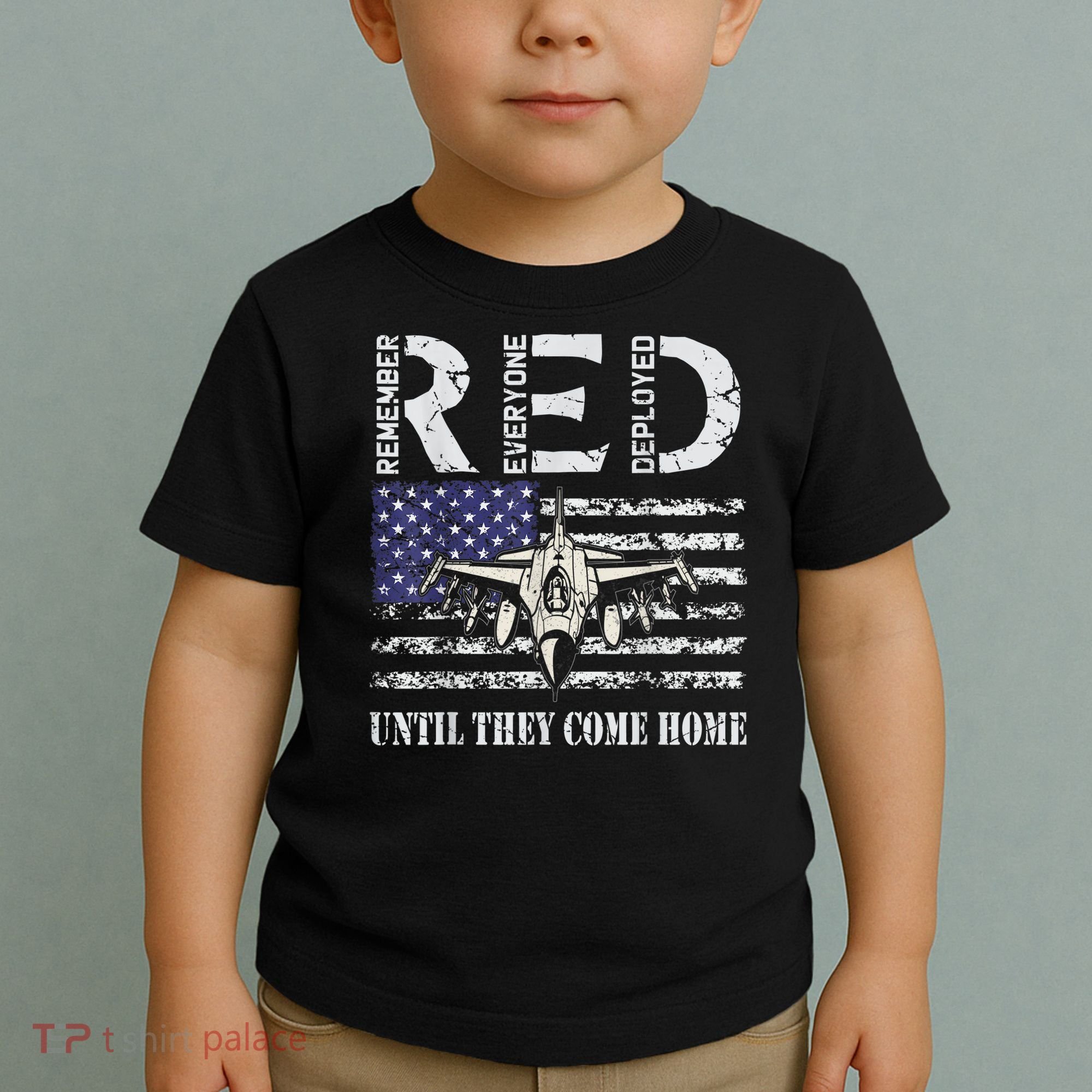 RED Friday Military S Air Force USAF US Flag Veteran Toddler T-Shirt