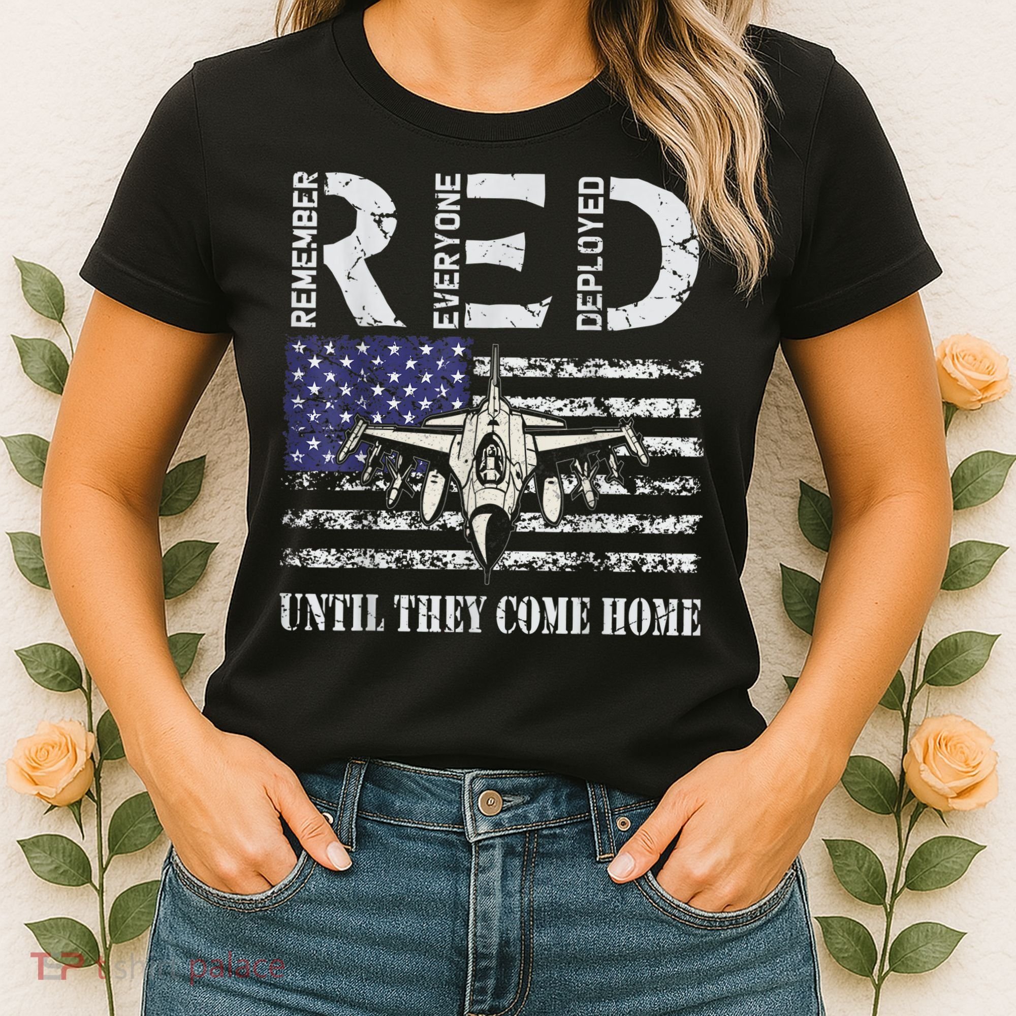 RED Friday Military S Air Force USAF US Flag Veteran Women's T-Shirt