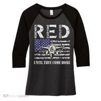RED Friday Military S Air Force USAF US Flag Veteran Women's Tri-Blend 3/4-Sleeve Raglan Shirt thumb 0