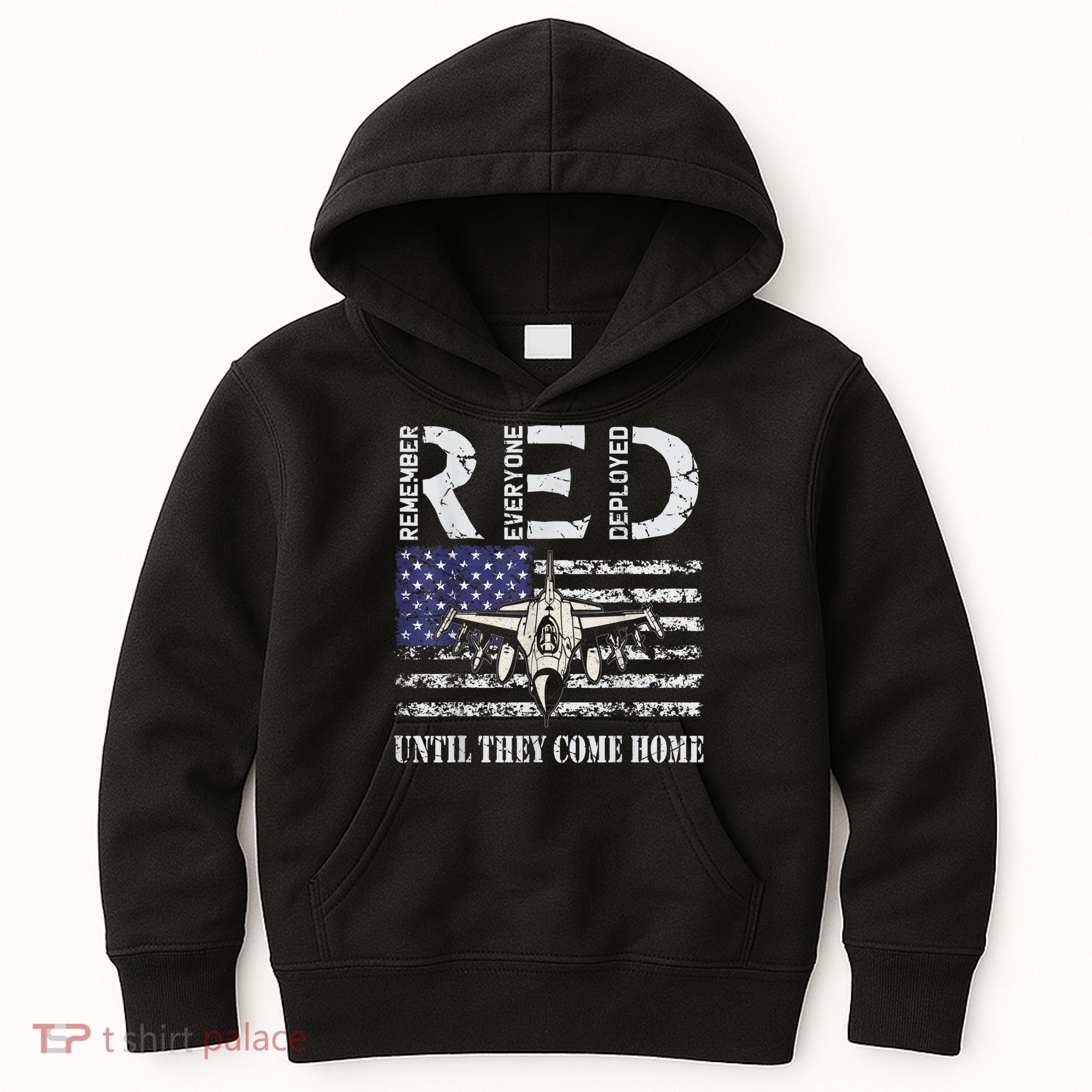 RED Friday Military S Air Force USAF US Flag Veteran Kids Hoodie