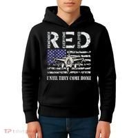 RED Friday Military S Air Force USAF US Flag Veteran Kids Hoodie thumb 4