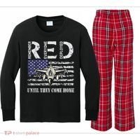 RED Friday Military S Air Force USAF US Flag Veteran Kids Long Sleeve Plaid Pajama Set thumb 0