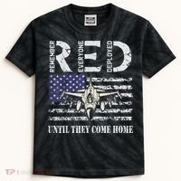RED Friday Military S Air Force USAF US Flag Veteran Kids Tie-Dye T-Shirt thumb 0