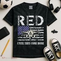 RED Friday Military S Air Force USAF US Flag Veteran Kids Tie-Dye T-Shirt thumb 2
