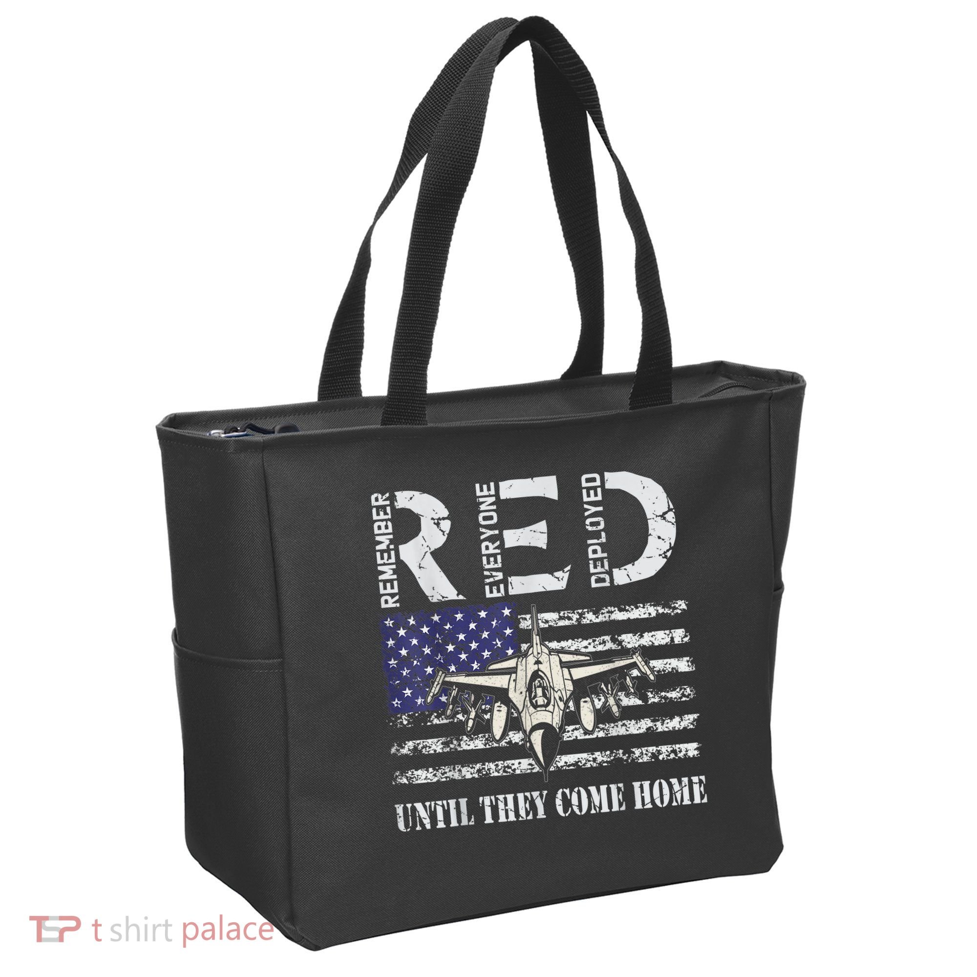 RED Friday Military S Air Force USAF US Flag Veteran Tote Bag