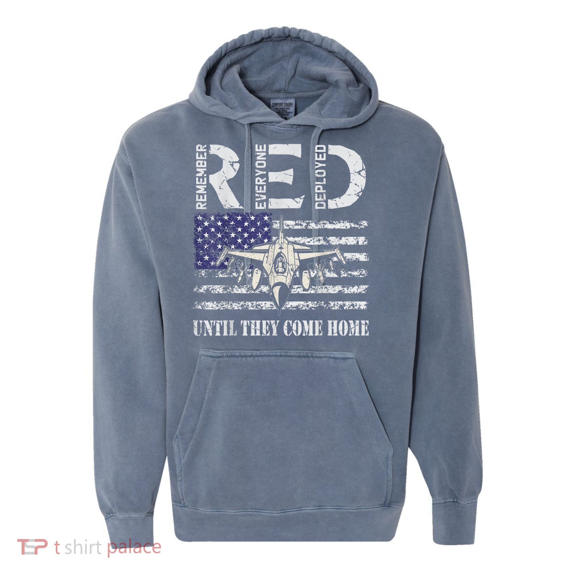 RED Friday Military S Air Force USAF US Flag Veteran Comfort Colors Garment-Dyed Hooded Sweatshirt