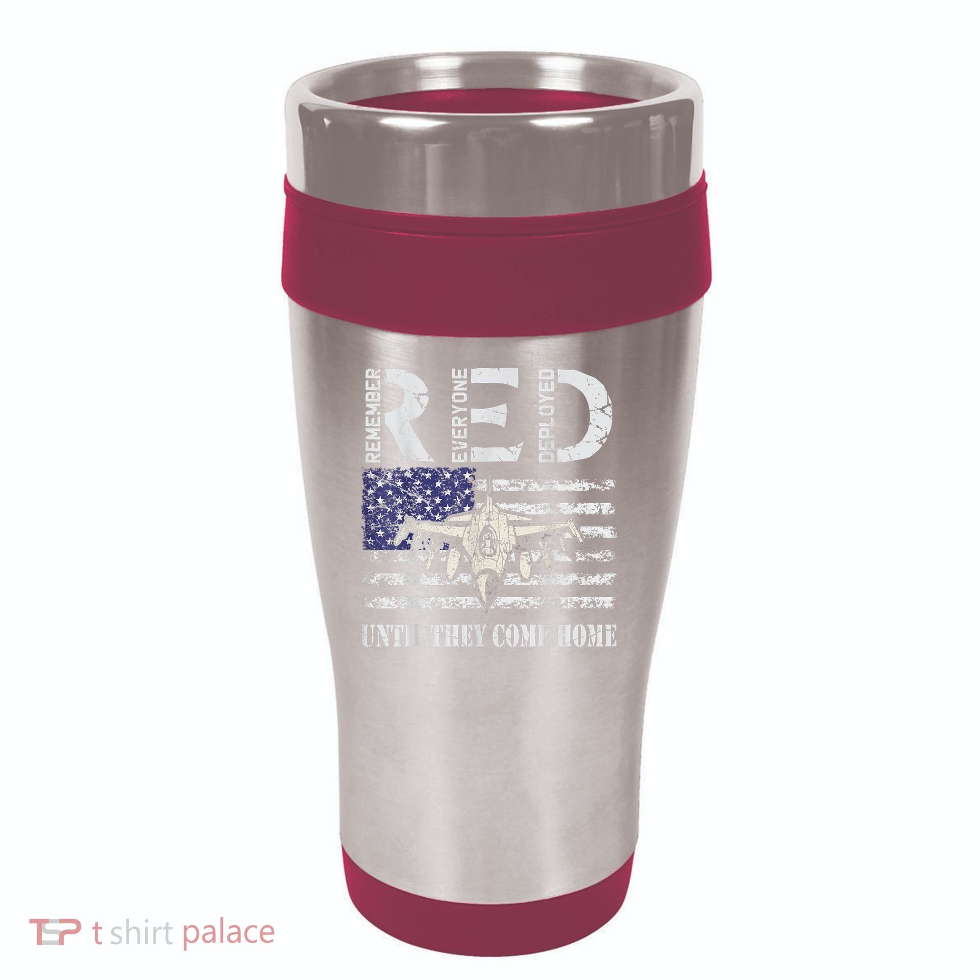 RED Friday Military S Air Force USAF US Flag Veteran 16oz Travel Tumbler