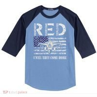 RED Friday Military S Air Force USAF US Flag Veteran Raglan Baseball Sleeve Shirt thumb 0