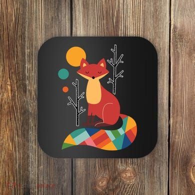 Rainbow Fox Nature Gift Coaster