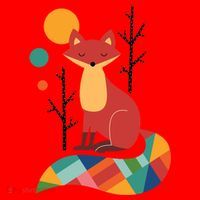 Rainbow Fox Nature Gift Santa Hat thumb 1