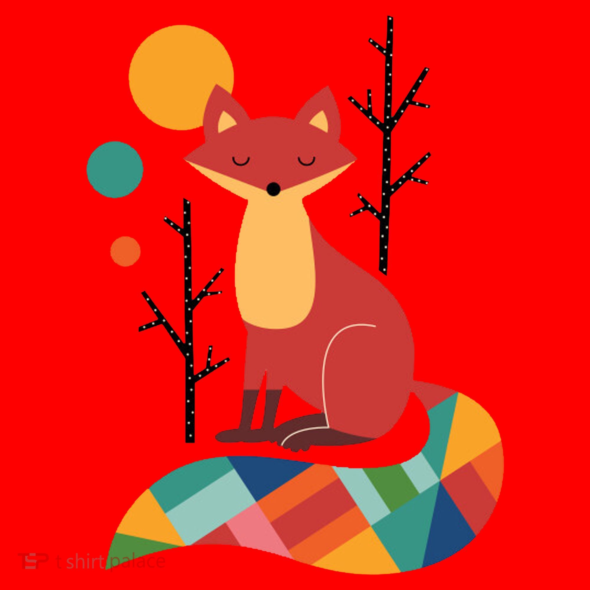 Rainbow Fox Nature Gift Santa Hat