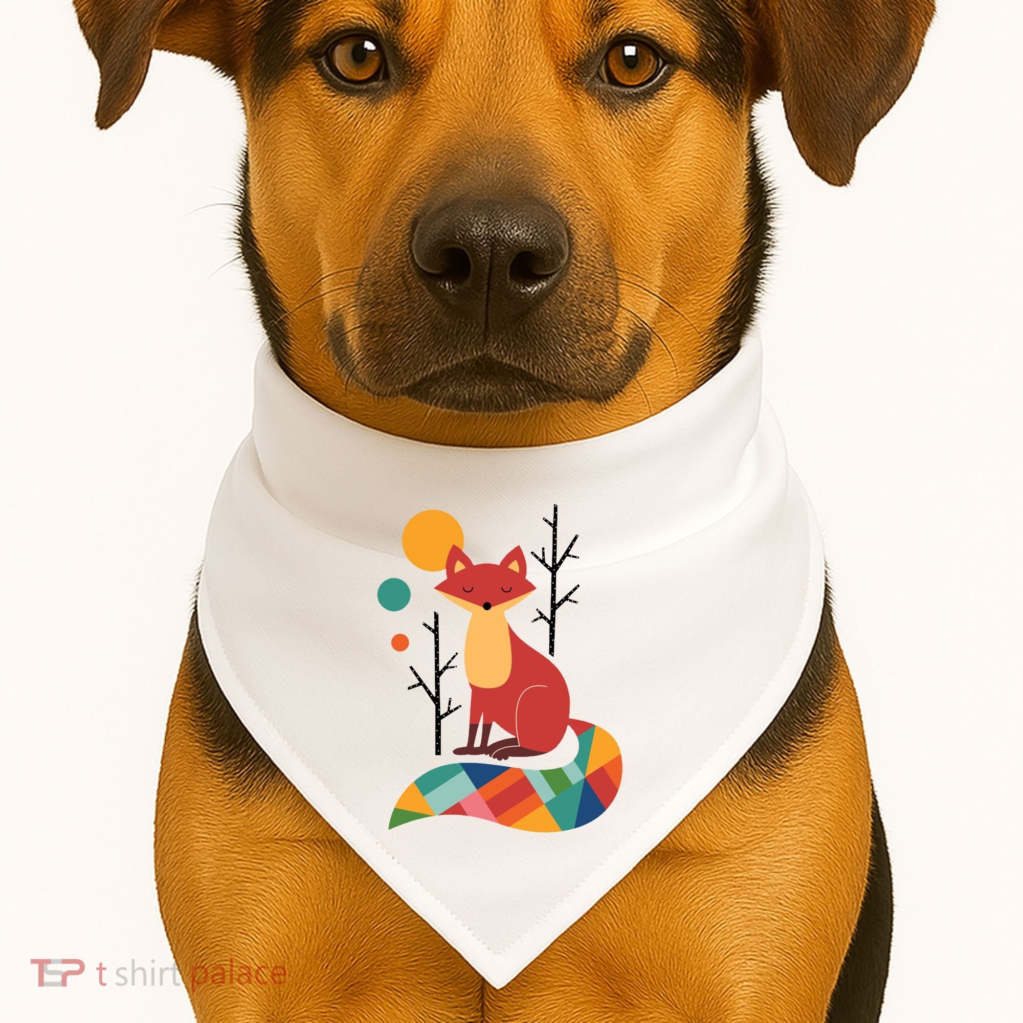 Rainbow Fox Nature Gift USA-Made Doggie Bandana