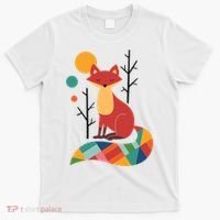 Rainbow Fox Nature Gift T-Shirt thumb 0