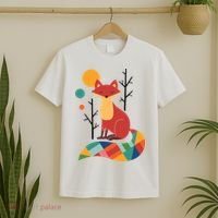 Rainbow Fox Nature Gift T-Shirt thumb 2