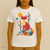 Rainbow Fox Nature Gift T-Shirt thumb 4