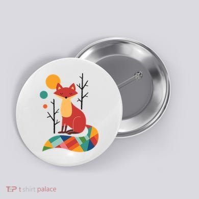 Rainbow Fox Nature Gift Button