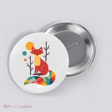 Rainbow Fox Nature Gift Button