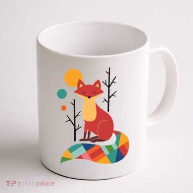Rainbow Fox Nature Gift Coffee Mug back