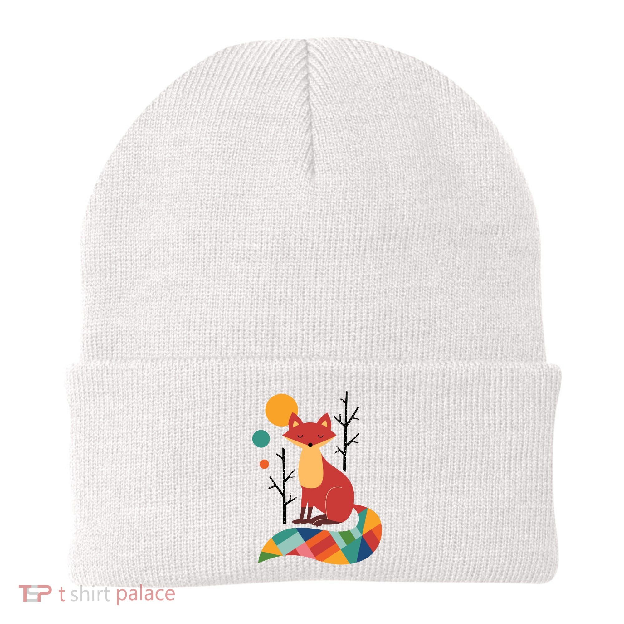 Rainbow Fox Nature Gift Beanie
