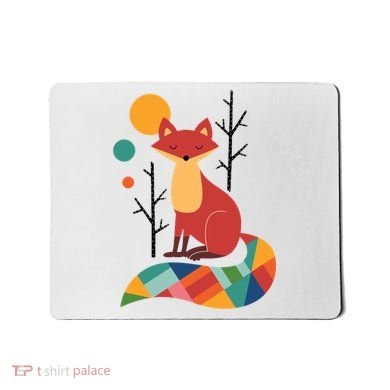 Rainbow Fox Nature Gift Mousepad