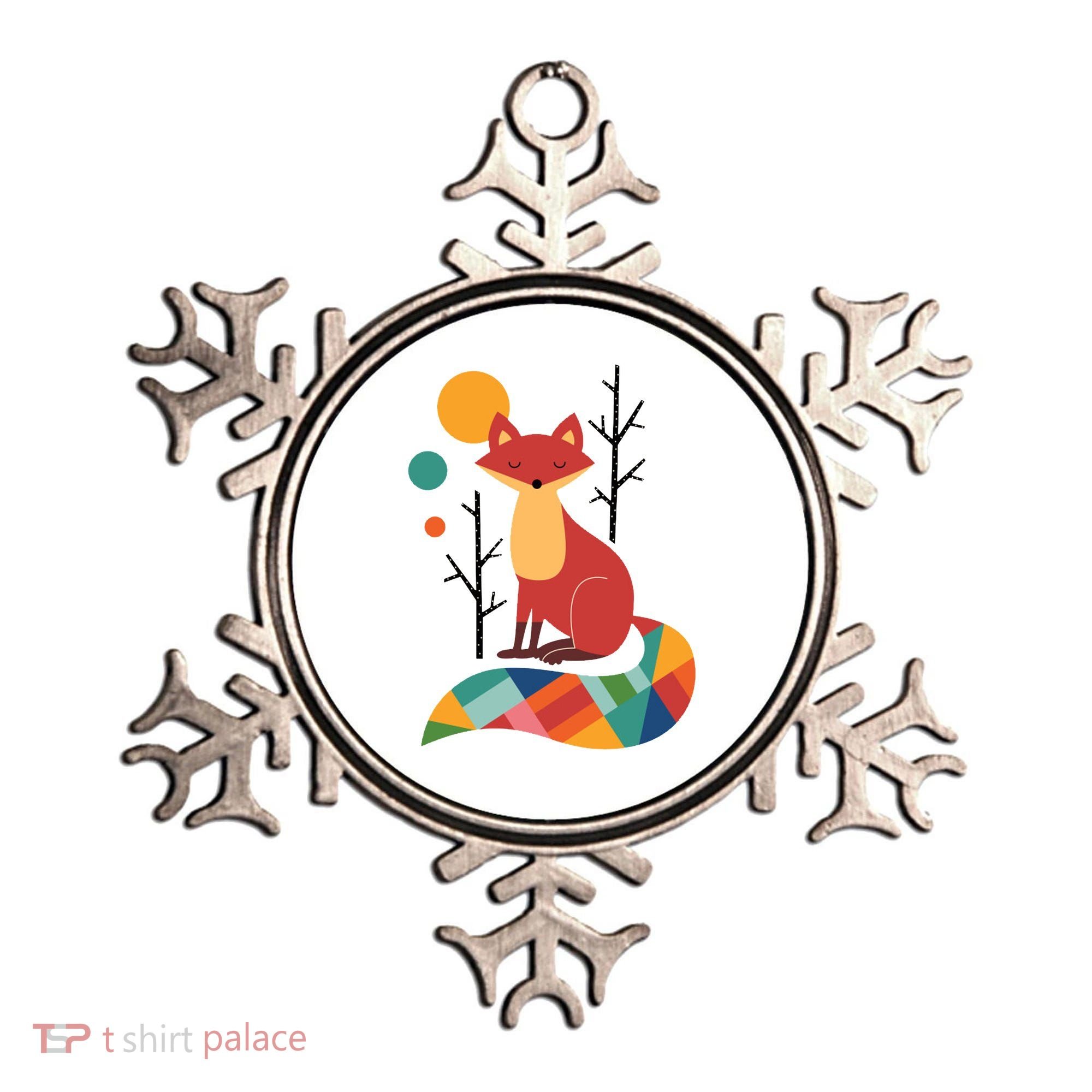 Rainbow Fox Nature Gift Ornament