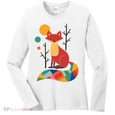 Rainbow Fox Nature Gift Women's Long Sleeve Shirt