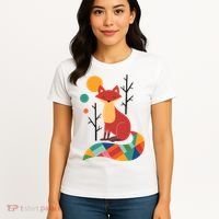 Rainbow Fox Nature Gift Women's T-Shirt thumb 4