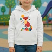 Rainbow Fox Nature Gift Kids Hoodie thumb 3