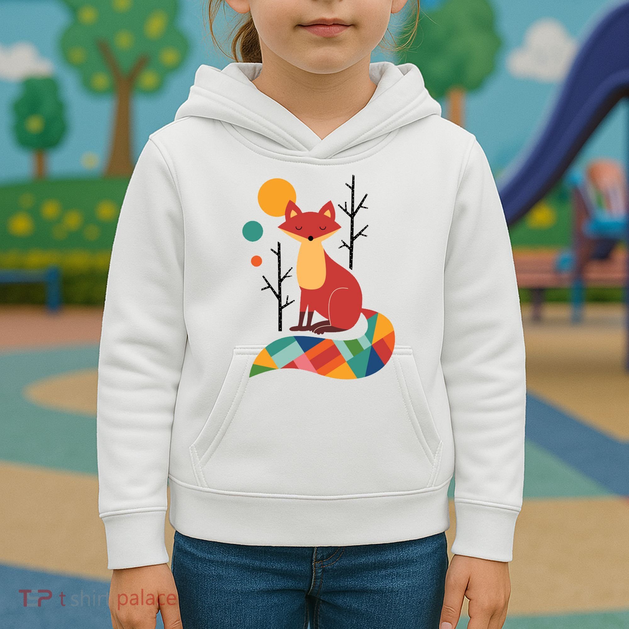 Rainbow Fox Nature Gift Kids Hoodie
