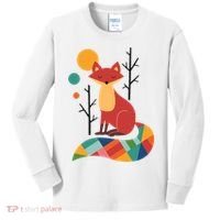 Rainbow Fox Nature Gift Kids Long Sleeve Shirt thumb 0