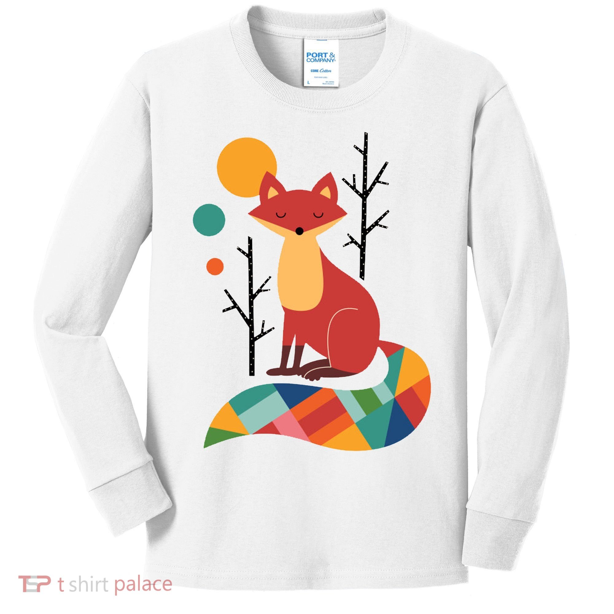 Rainbow Fox Nature Gift Kids Long Sleeve Shirt