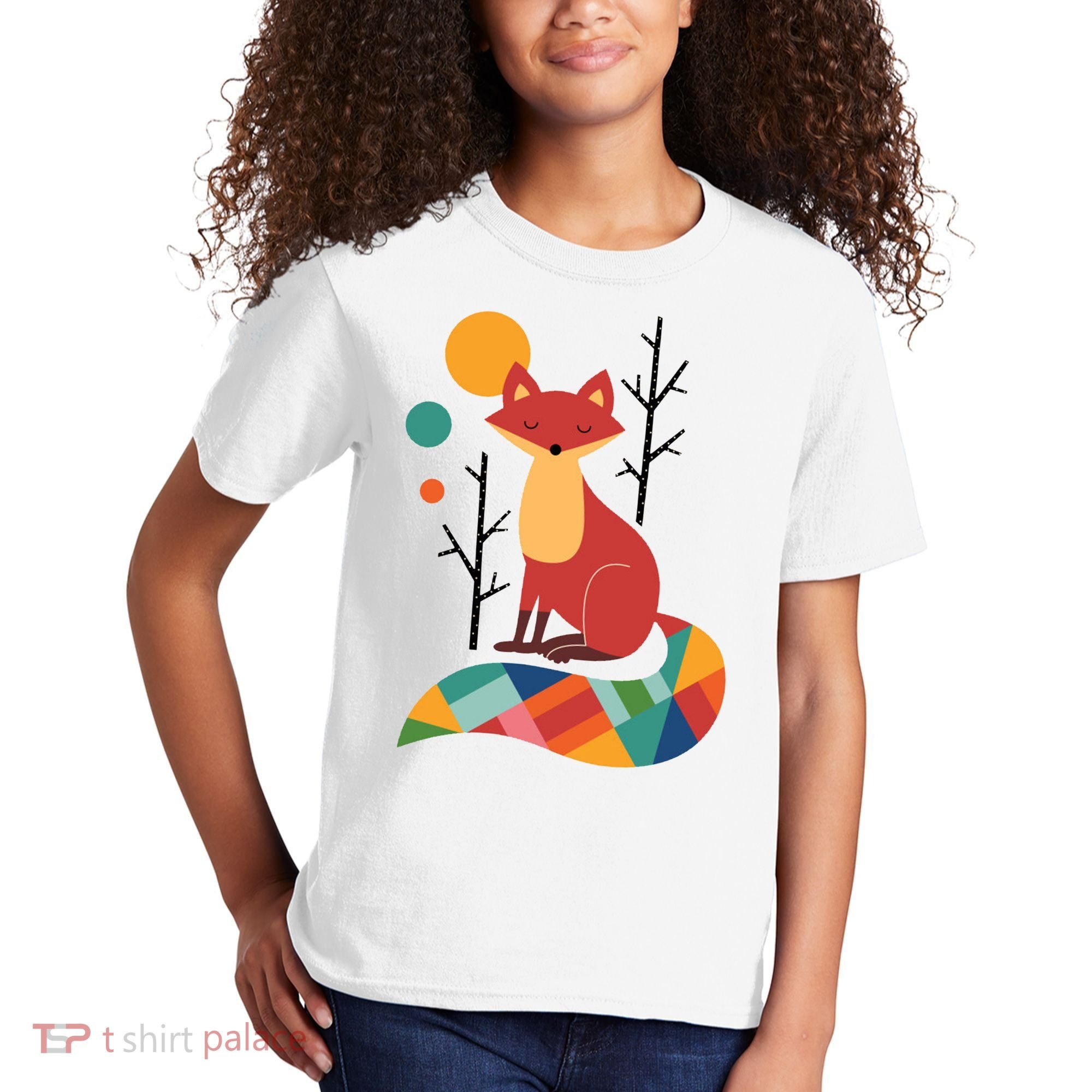 Rainbow Fox Nature Gift Kids T-Shirt
