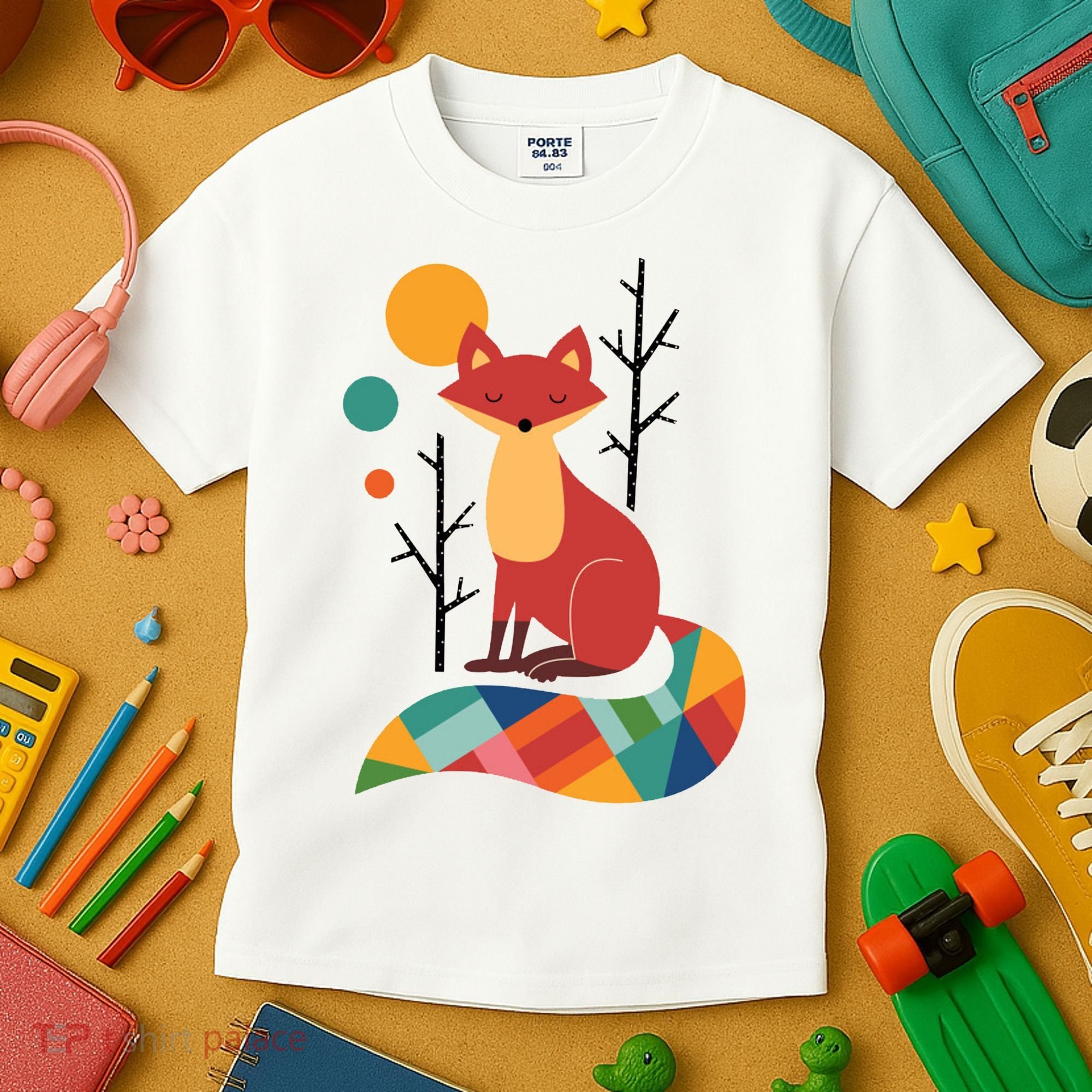 Rainbow Fox Nature Gift Kids T-Shirt