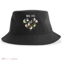 Retro Funny Nice Tits Birds Birdwatcher Bird Watching Humor Gift Sustainable Bucket Hat thumb 0