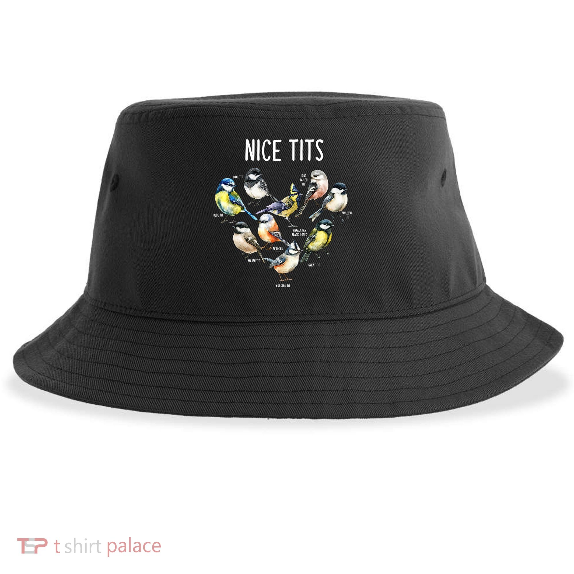 Retro Funny Nice Tits Birds Birdwatcher Bird Watching Humor Gift Sustainable Bucket Hat