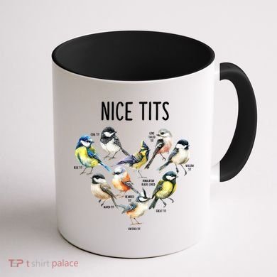 Retro Funny Nice Tits Birds Birdwatcher Bird Watching Humor Gift Coffee Mug back