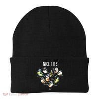 Retro Funny Nice Tits Birds Birdwatcher Bird Watching Humor Gift Beanie thumb 0