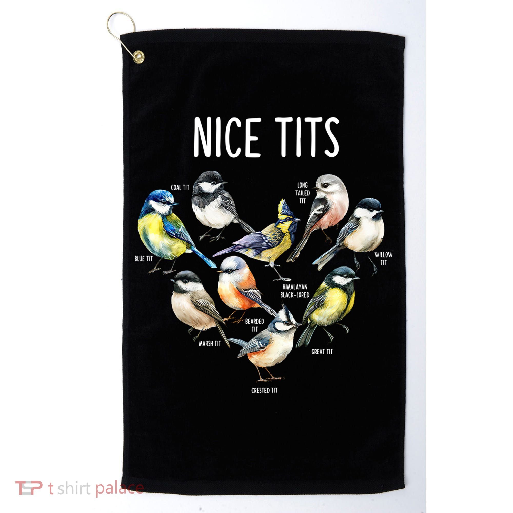 Retro Funny Nice Tits Birds Birdwatcher Bird Watching Humor Gift Golf Towel