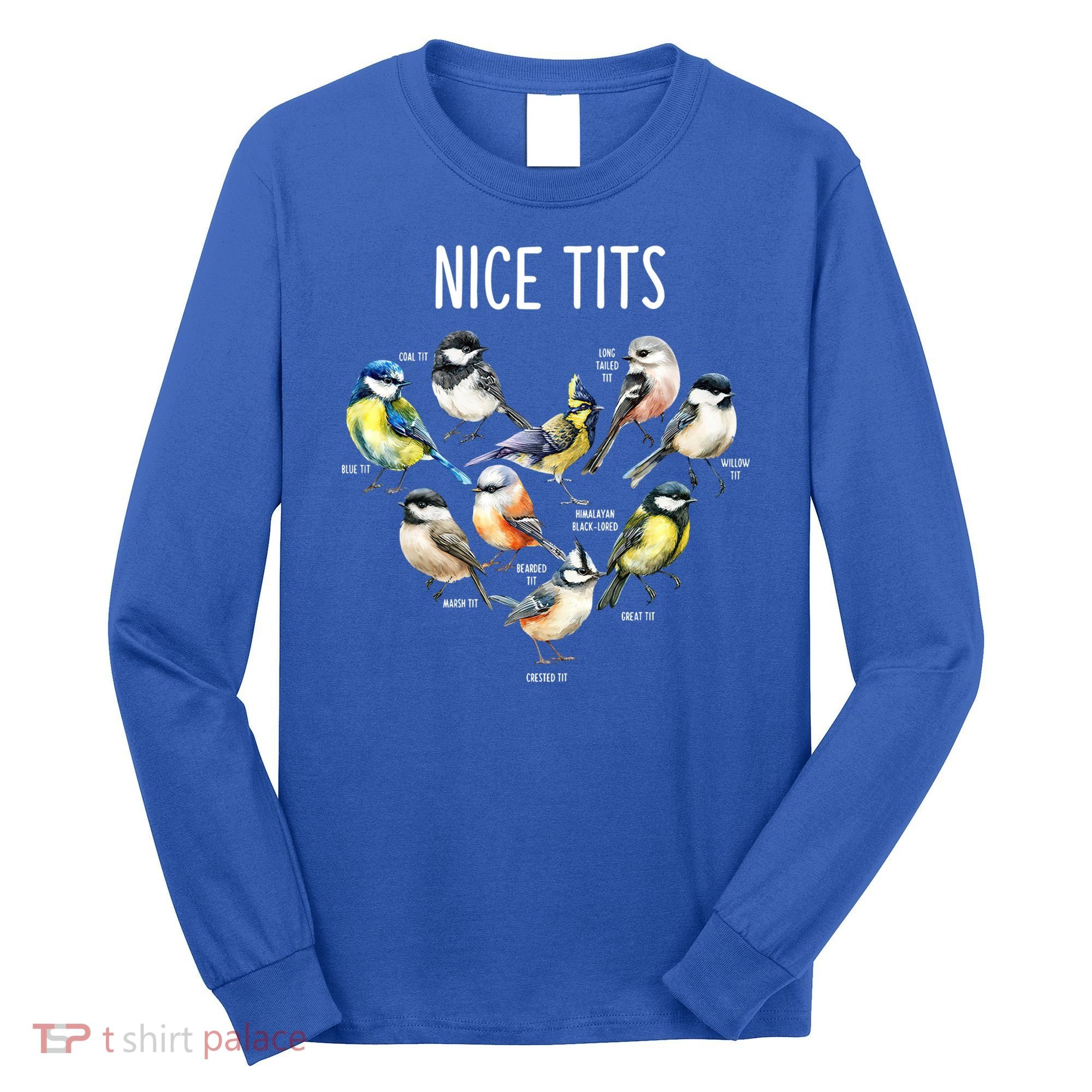 Retro Funny Nice Tits Birds Birdwatcher Bird Watching Humor Gift Long Sleeve Shirt
