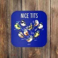 Retro Funny Nice Tits Birds Birdwatcher Bird Watching Humor Gift Coaster thumb 0