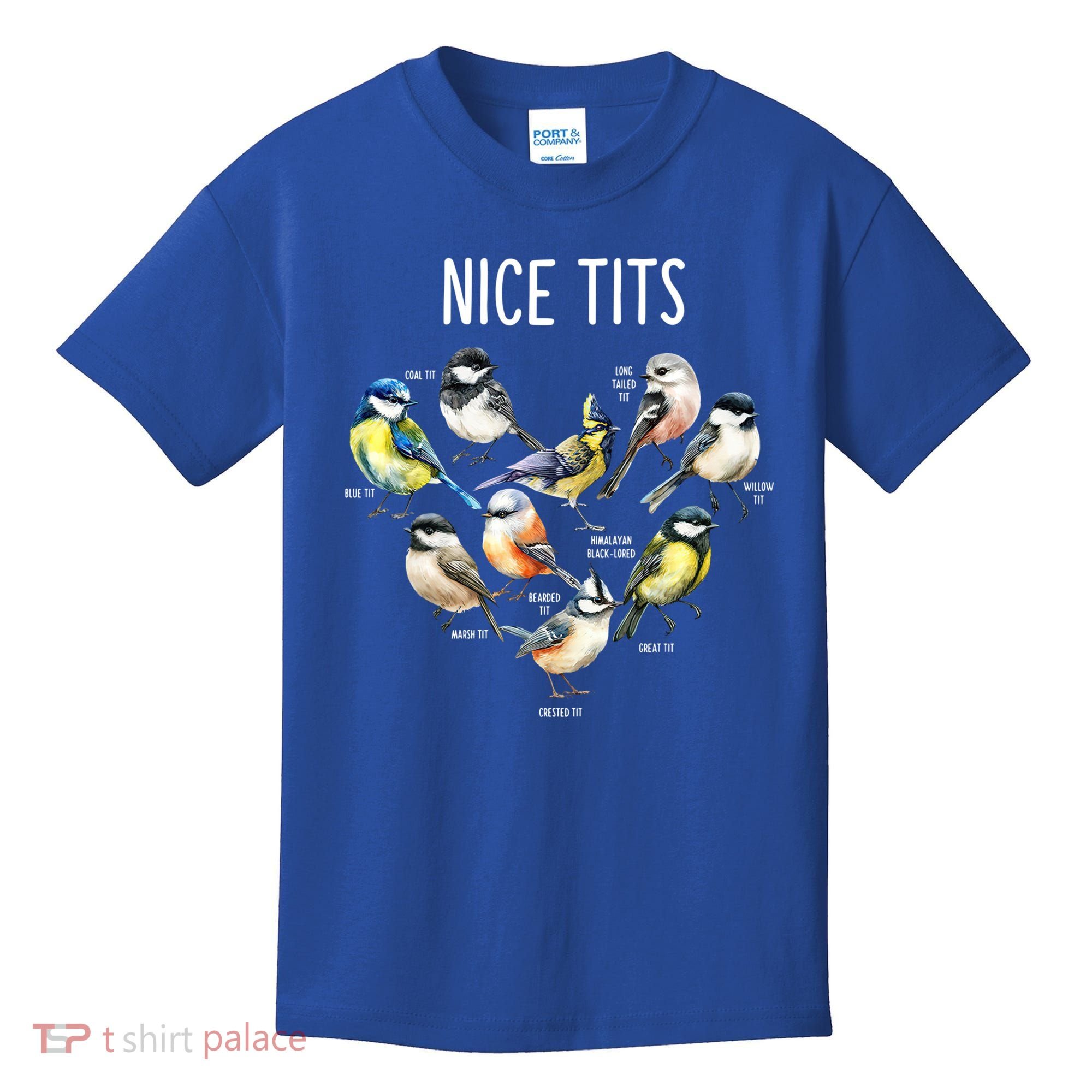 Retro Funny Nice Tits Birds Birdwatcher Bird Watching Humor Gift Kids T-Shirt