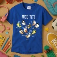 Retro Funny Nice Tits Birds Birdwatcher Bird Watching Humor Gift Kids T-Shirt thumb 3