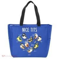 Retro Funny Nice Tits Birds Birdwatcher Bird Watching Humor Gift Tote Bag thumb 0